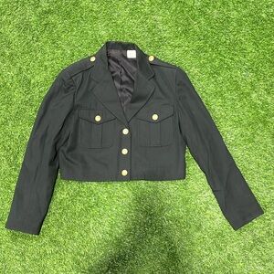 Ladies olive green military style jacket.